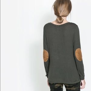 EUC Dark Gray Sweater With Contrasting Elbow Patch